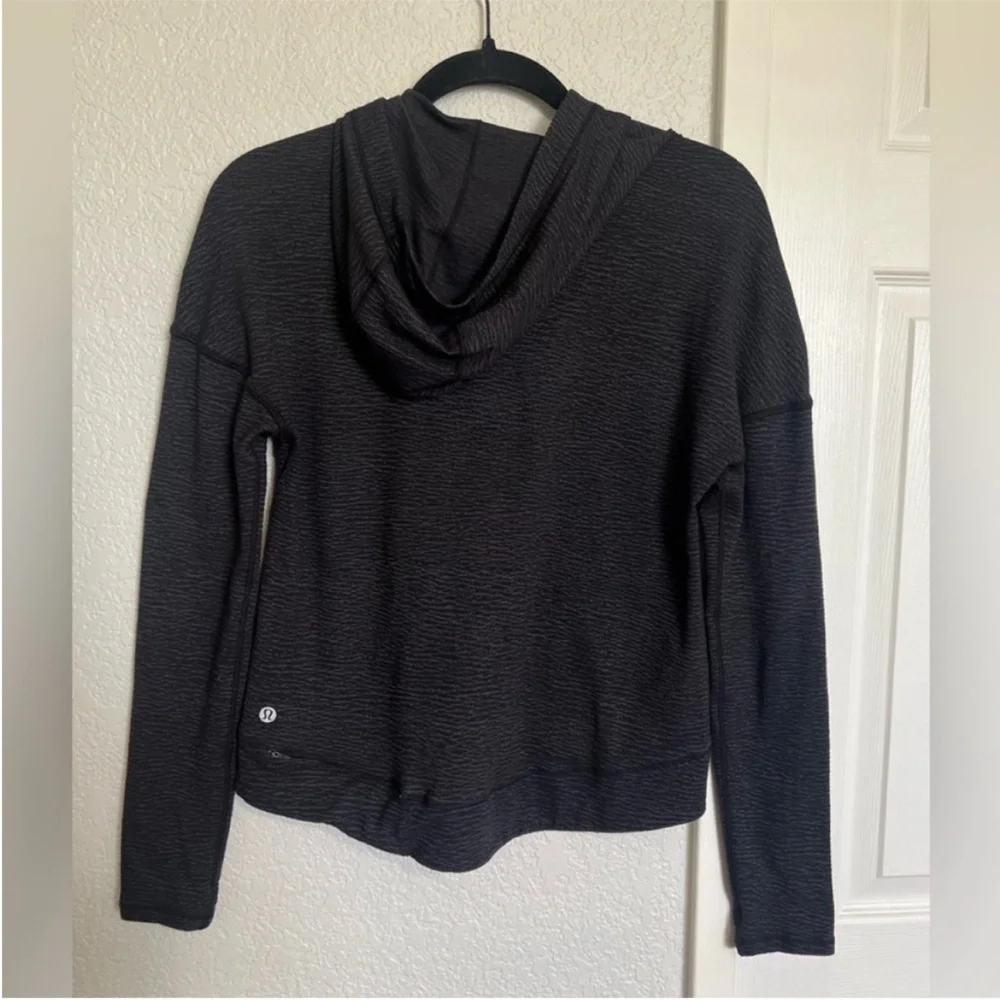 Lululemon Squad Goals Hoodie in Pebble Jacquard Black Blue Tied
